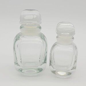 2 Miniature Givenchy Crystal Parfume Bottles with Stoppers Made in France
